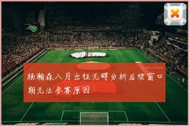 杨瀚森八月出征无碍分析后续窗口期无法参赛原因