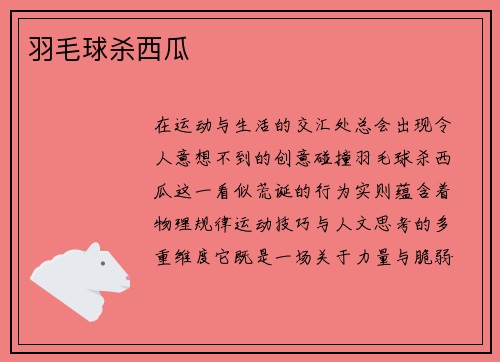 羽毛球杀西瓜